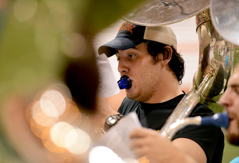 With the band: Students get chance to strike up some tunes for marching band class