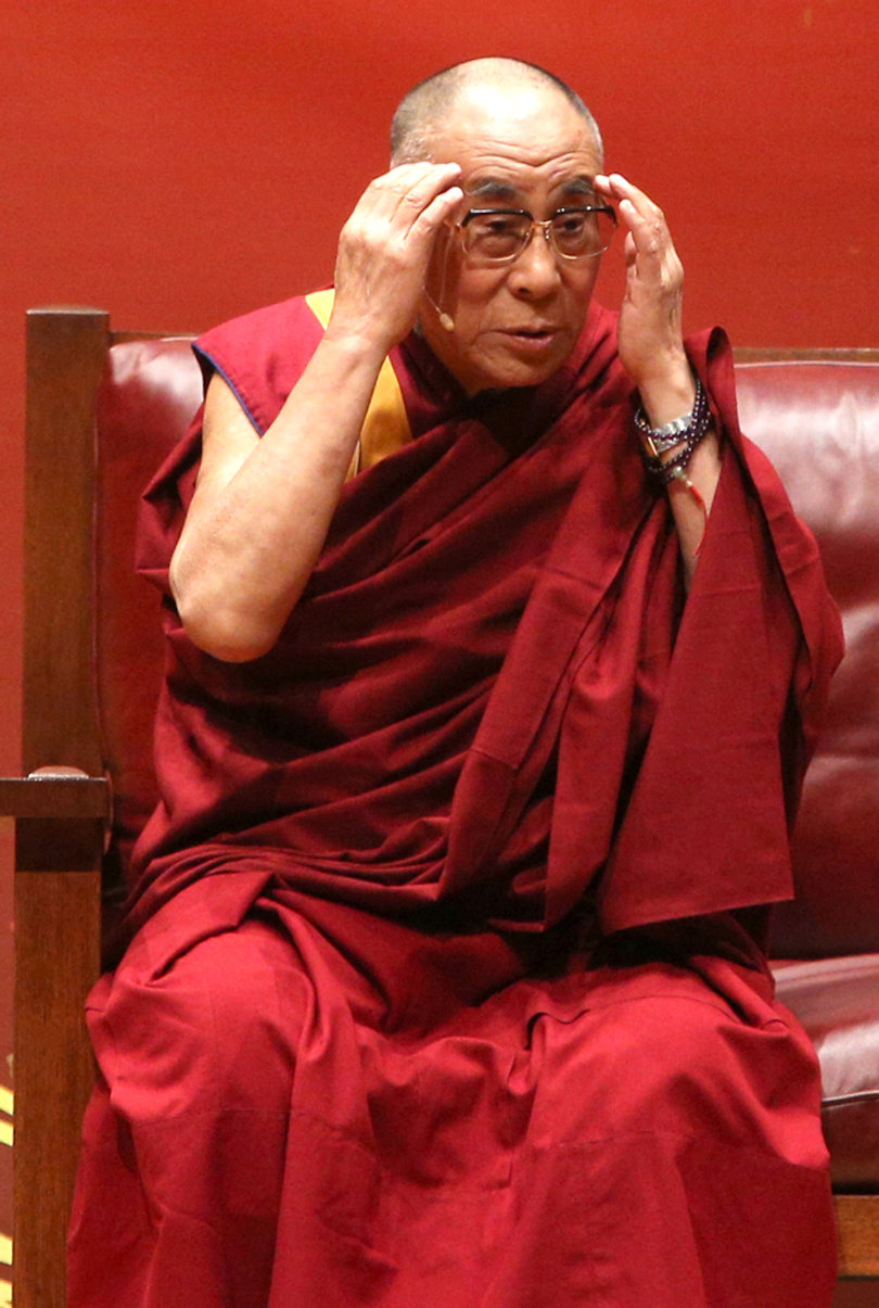 "The only way to to solve problems is to respect others, even your enemy," the Dalai Lama tells the audience.
