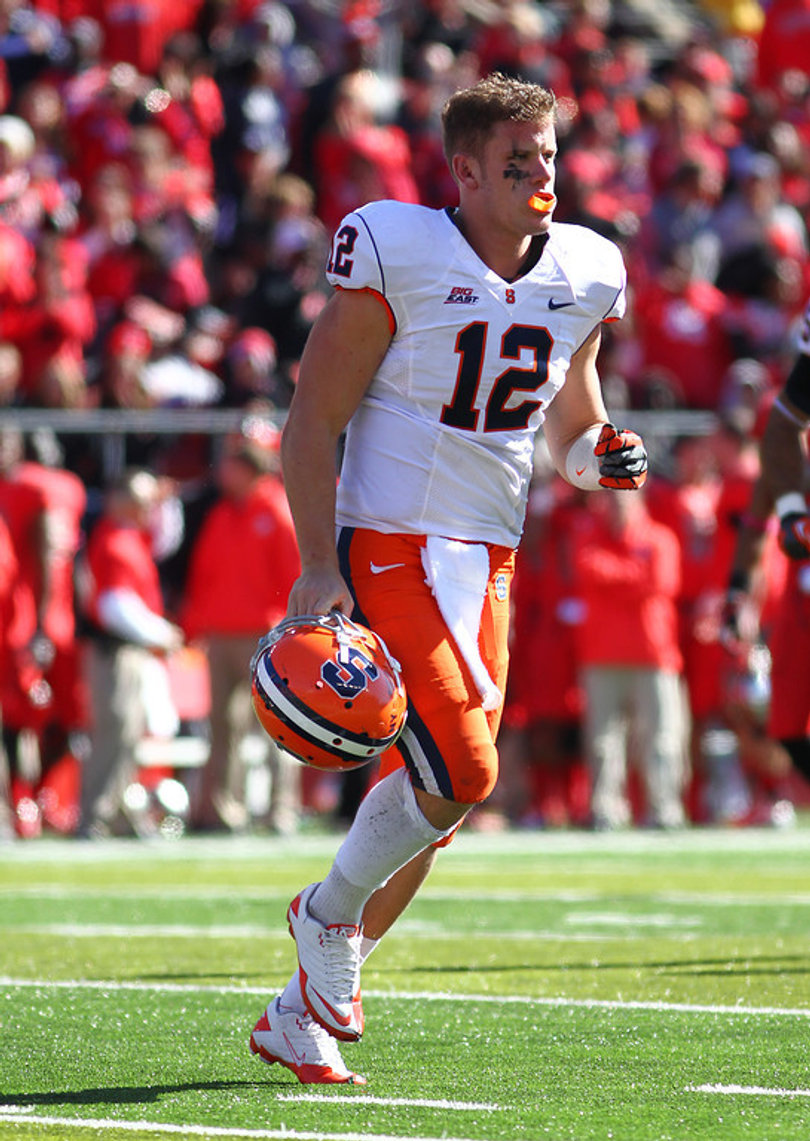 Quarterback Ryan Nassib trots off the field during Saturday's loss.
