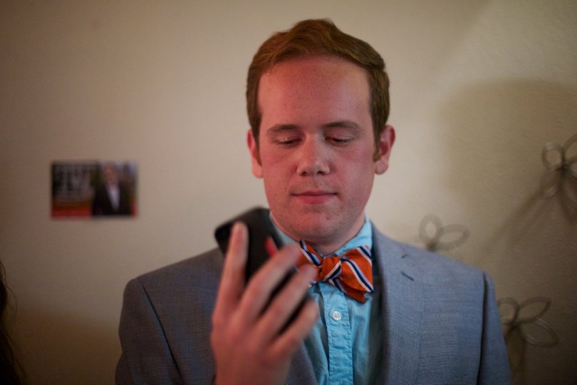 PJ Alampi looks at his phone anxiously before answering the phone call that would tell him he lost the SA presidential race. 