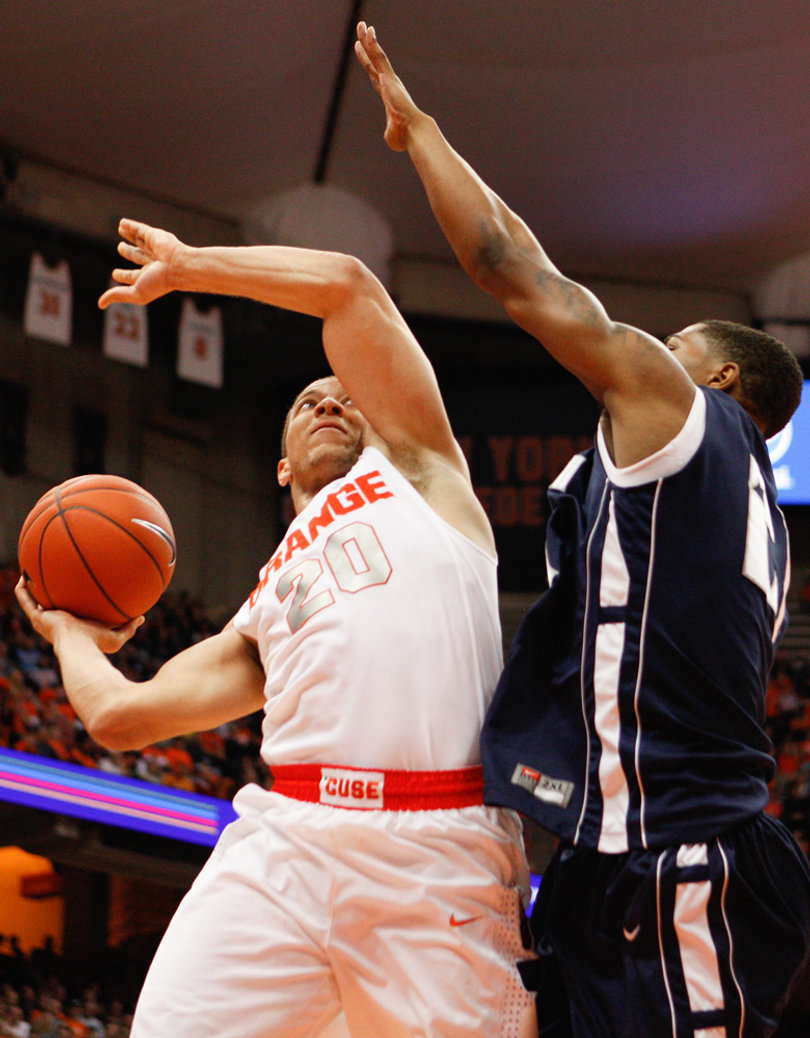 Brandon Triche attempts a layup.