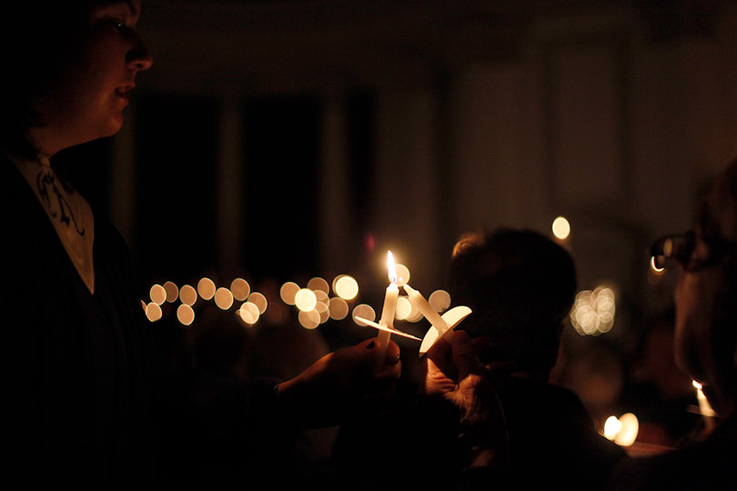 For the final number of the concert, every audience member held a candle while singing "Silent Night."