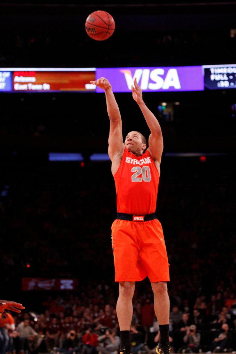 Brandon Triche launches a jumper. The senior was 7-of-12 from the field Saturday.