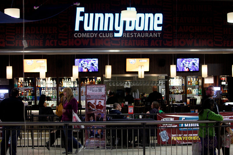 The outside of the newly opened Funny Bone Comedy Club and Restaurant in Destiny USA.