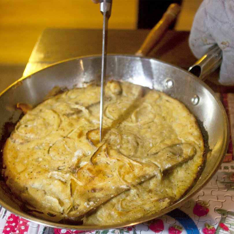 Baked Pancake with Sweet Sausage