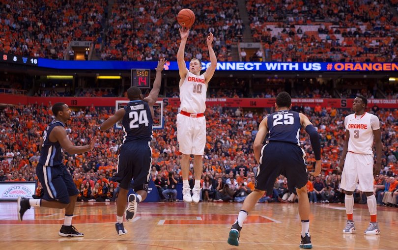 Syracuse guard Trevor Cooney was 2-6 on the game but hit two clutch threes down the line to seal the Orange's victory. 