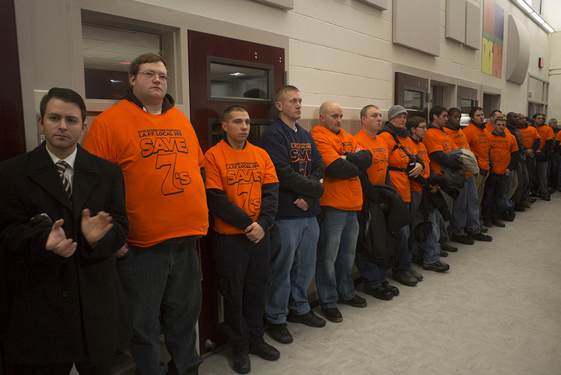 Firefighters show support for Fire Station No. 7 at State of the City Address