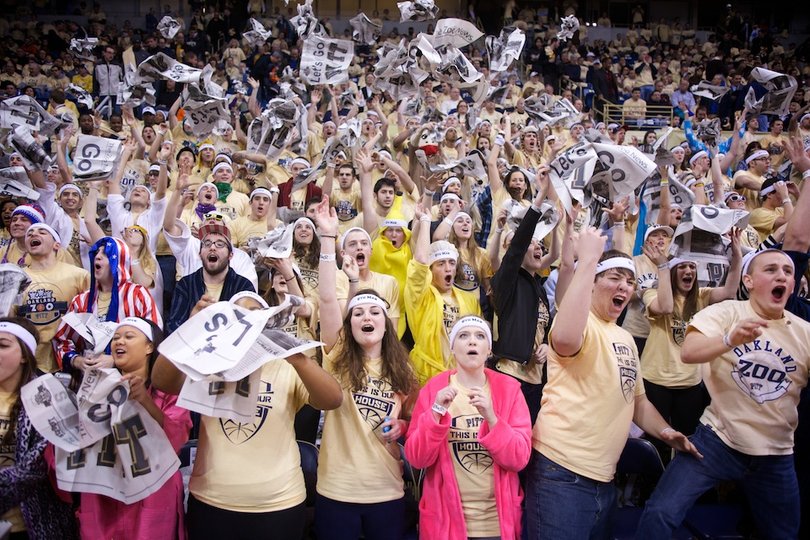 Pittsburgh fans cheer for the Panthers during Saturday's game.