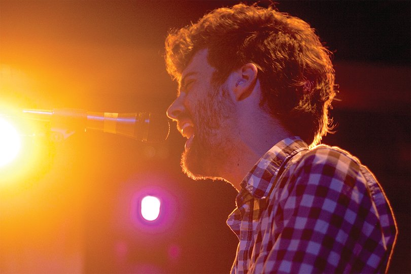 Ben Thornewill, the lead singer of Jukebox the Ghost, croons to the Schine Underground crowd. The band played fan favorite song “Somebody” during the show. 

