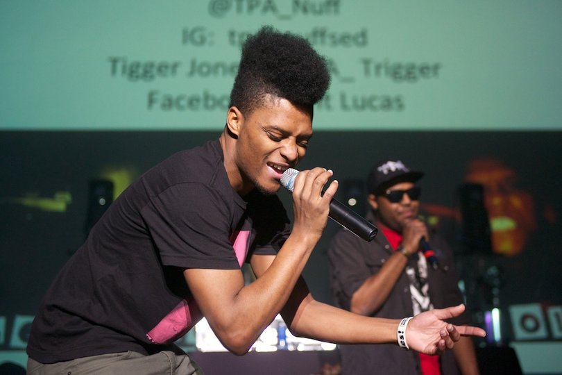 Nuff Sed performs during the third opening act of Phi Beta Sigma's "Save The Horn" concert.