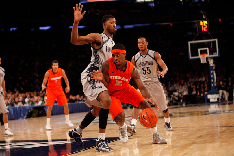 C.J. Fair drives toward the paint in the first half against the Hoyas.