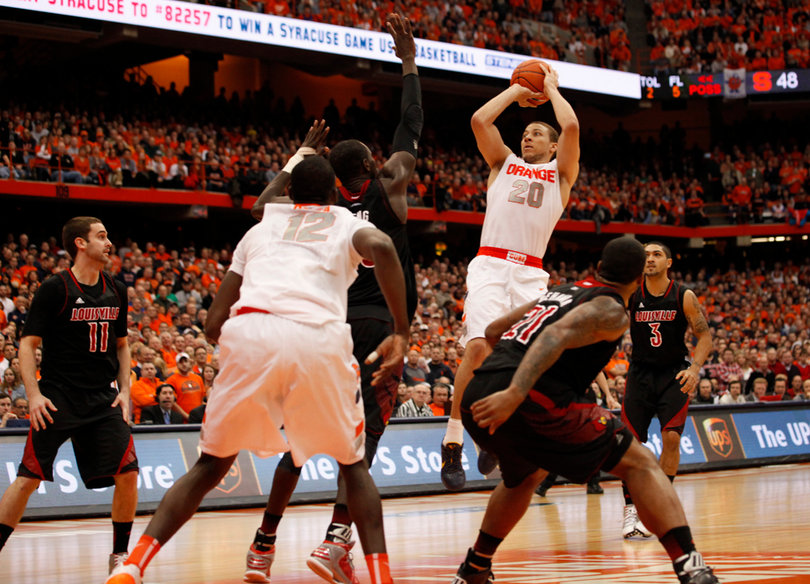 Brandon Triche launches a jumper in an overeager performance against the Cardinals. He shot 2-of-11 from the field and 0-of-3 from the arc.