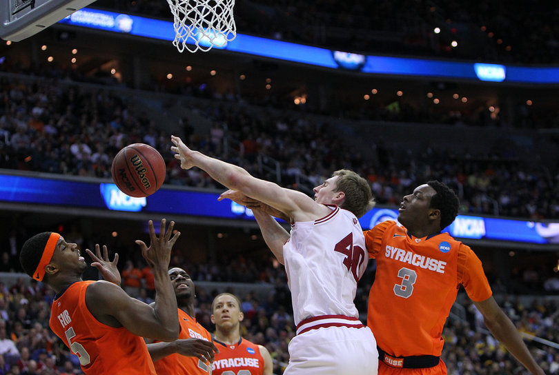 Cody Zeller finds himself swarmed in the heart of the Syracuse 2-3 zone Thursday night. SU held the Hoosiers to their lowest-scoring game all season.