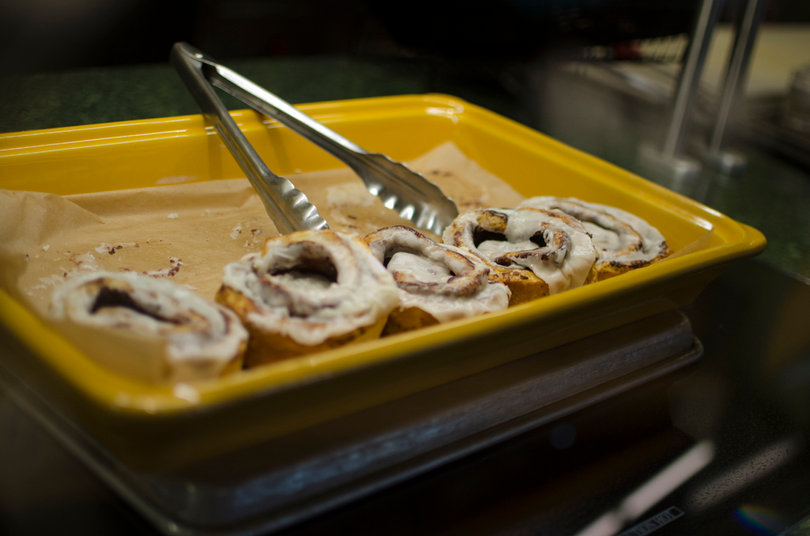 Cinnamon buns are one of the many options on the menu at the Trailhead Café in the Gateway Center.