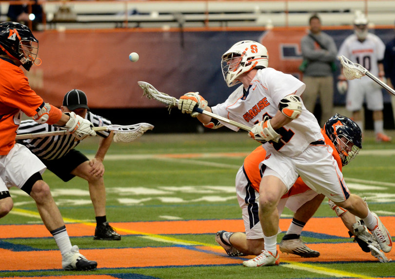 Cal Paduda gains the advantage on a faceoff. He replaced Chris Daddio as the starter.