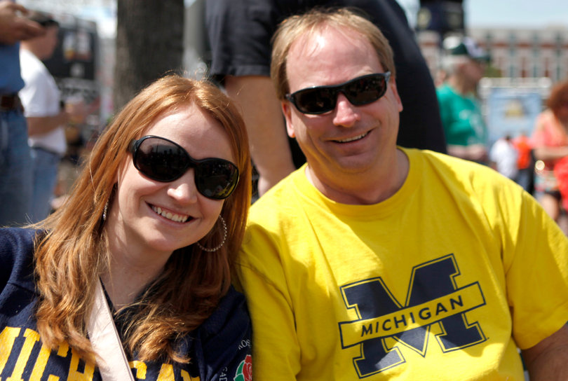 Scott Robinson and his daughter, Katy Robinson, traveled to Atlanta to root for the Wolverines. Scott Robinson is originally from Michigan, and now lives in New Orleans.

"I just feel like we got tall enough guards to shoot over the zone, and I feel really confident," Scott Robinson said. “Michigan's playing really well after Kansas — they have that momentum from that comeback — and I feel like that's the kind of thing that'll carry you through the rest of the tournament."

Prediction: Michigan by three