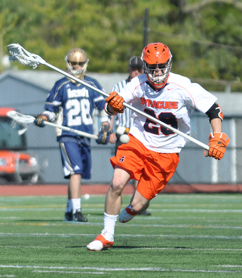 Peter Macartney carries the ball upfield. Macartney tallied a season-high five ground balls.