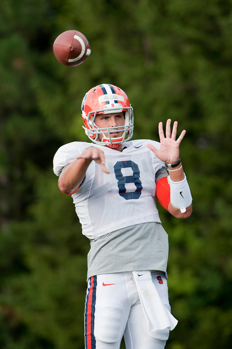 Drew Allen is a senior transfer from Oklahoma. He's competing with sophomore Terrel Hunt for the starting quarterback job.
