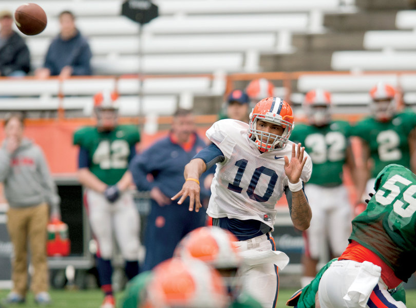 Terrel Hunt or Drew Allen will need to be more of game managers than gunslingers should SU want to make a bowl game.