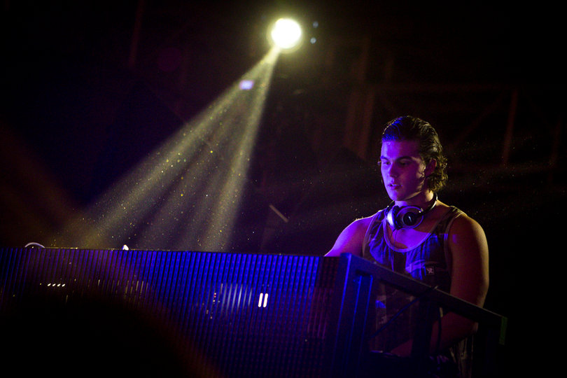 Syracuse student DJ Natronic performs as the first of three opening acts for Krewella at F-Shed at The Market on Tuesday night.