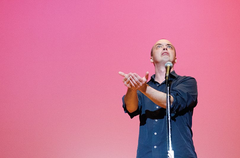 Opening act Nick Vatterott, featured on "Conan" and "Late Night with Jimmy Fallon" entertains the audience with funny one-liners and a series of jokes about the hipster culture. 