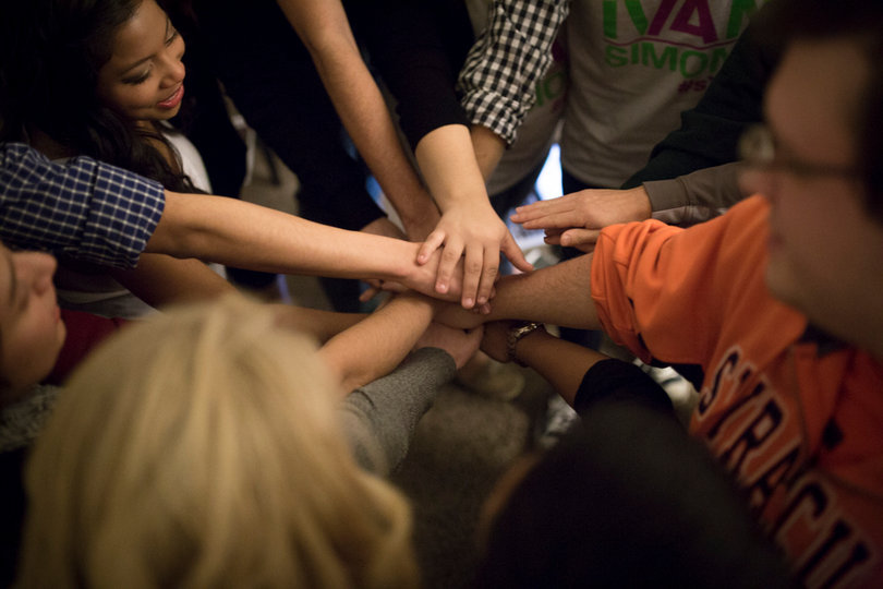 As the midnight poling deadline closed, Rosales' campaign team huddled up and celebrated their campaign.