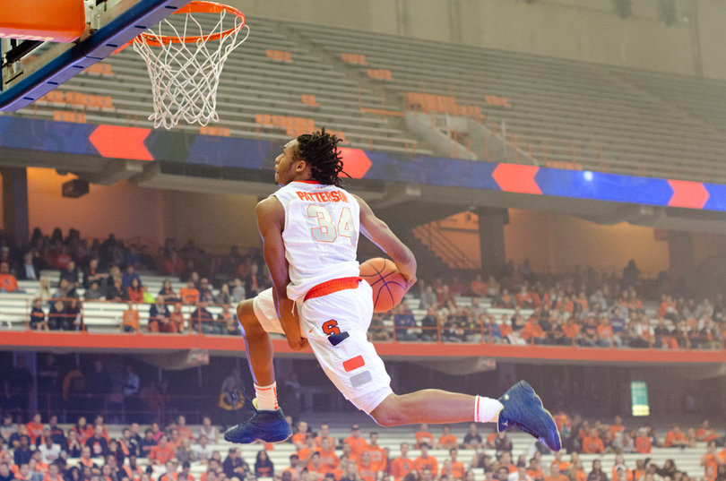 Ron Patterson dunks at Orange Madness. Patterson's athleticism is one of his strengths. 