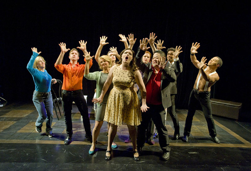 The company of “50 Shades! The Musical” belts out the final number, “Hole Inside of Me (Reprise).” Other songs include “Red Room,” “Could This Be The One” and “I Don’t Make Love.” The musical is a parody of the popular book, “Fifty Shades of Grey.”