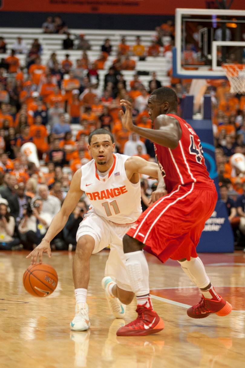 SU guard Tyler Ennis has looked like a freshman on the offensive end this year, capped with a 1-for-8 performance in Monday's 56-50 win over St. Francis (N.Y.).