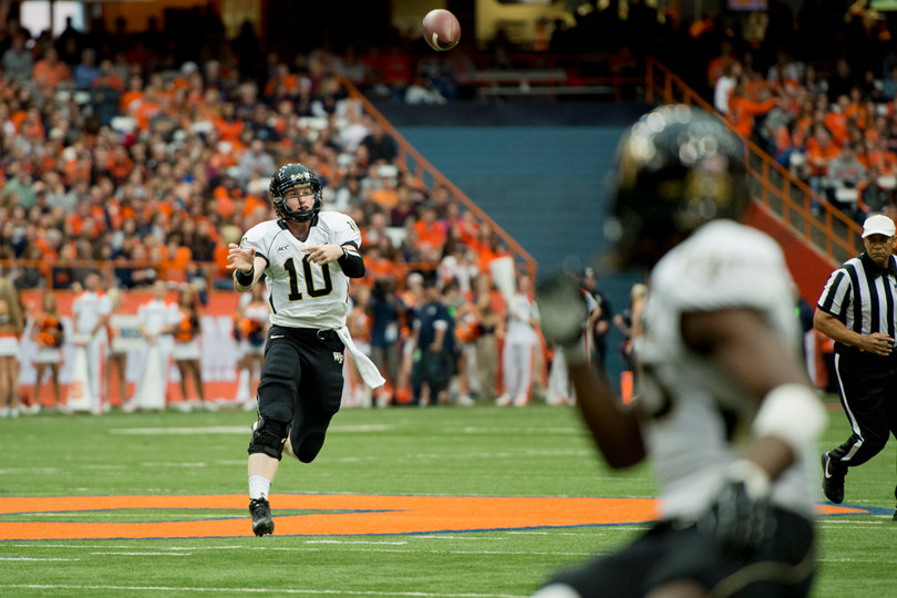 Wake Forest quarterback Tanner Price threw 54 passes and only completed 22 of them. 