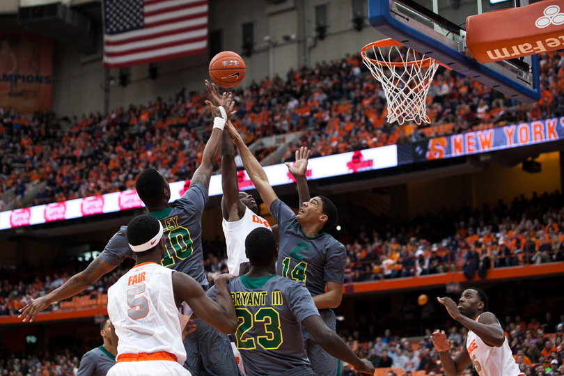 Jerami Grant goes up for a shot amid the Eastern Michigan defense. Grant started in DaJuan Coleman's absence Tuesday and scored 15 points and added eight rebounds. 