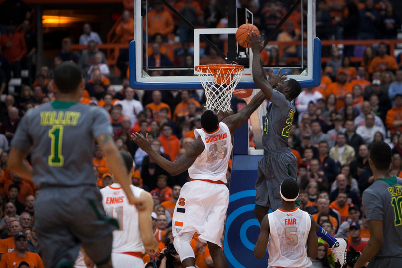 Bryant finishes the alley-oop over Christmas. He scored 19 points on 8-of-11 shooting for EMU.  