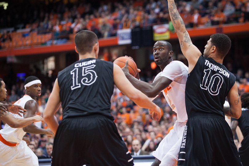 Baye Moussa Keita searches for an opening in the paint. 