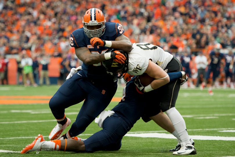 Jay Bromley leads Syracuse with nine sacks and will look to crack double digits against the Golden Gophers. 