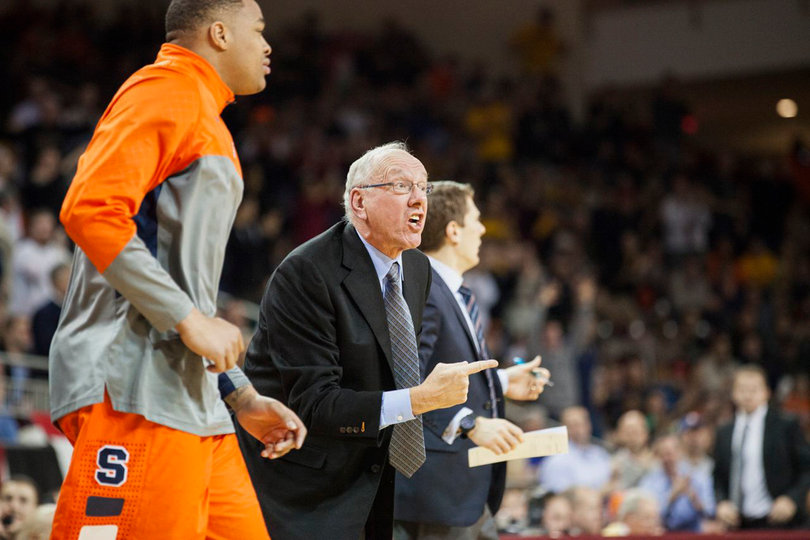 Boeheim willing his team to pick up its play. The Orange, which has commanded games for much of this season, was outplayed by the Eagles in parts of the first and second half. 