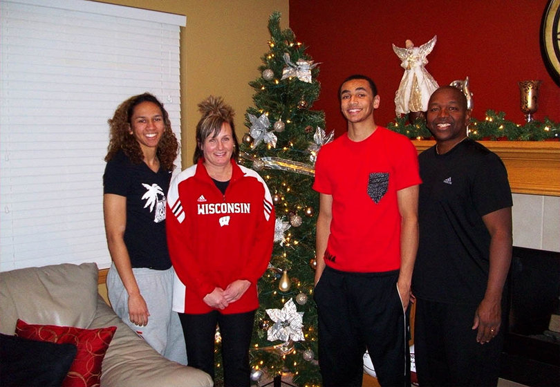 (From left) Morgan, Sherryl, Marcus and Ellis Paige all have strong basketball backgrounds. Sherryl and Ellis both played at Mount Mercy University (Iowa), and Morgan is a standout senior at Wisconsin.  