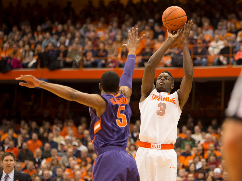 Jerami Grant rises for a jumper. He scored eight points in the first half and added seven rebounds.