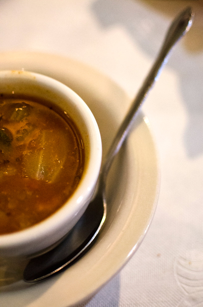 Rico's Ristorante serves soup with full course meals. While the main dishes were delicious, the chicken soup with pastina was lackluster.  