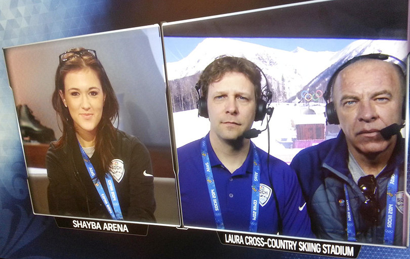 Cassie DiLaura, a junior broadcast and digital journalism major, sits in for an NBC anchor. 