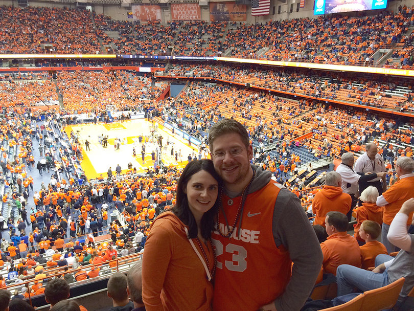 Jenny and Jon Sacks met during their freshman year as residents in Sadler Hall. They currently live in Philadelphia, where they serve as president and vice president of the SU alumni club.