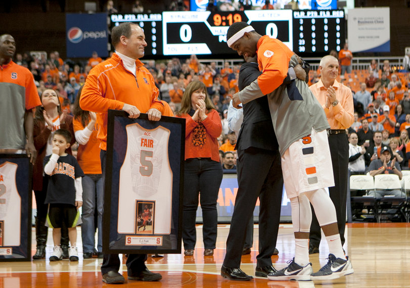 Fair was honored by Syracuse on Senior Night on March 4 before playing Georgia Tech. 