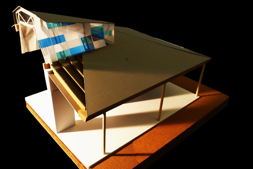 Renderings show a structure that is part of a project to improve a disused field house in Skiddy Park. 