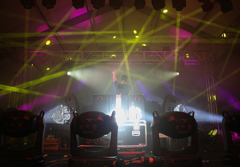 Pulsing lasers and fog machines amped up the crowd during Hardwell's unique set.