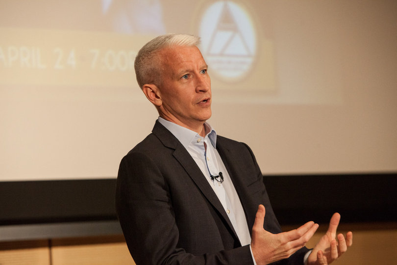 At the event,  Cooper spoke on his difficulties entering the journalism field after college, in addition to his experiences coming out during his career.   