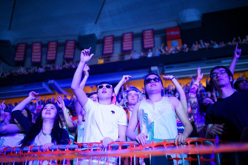 Audience members during Zedd's performance at Block Party in the Carrier Dome