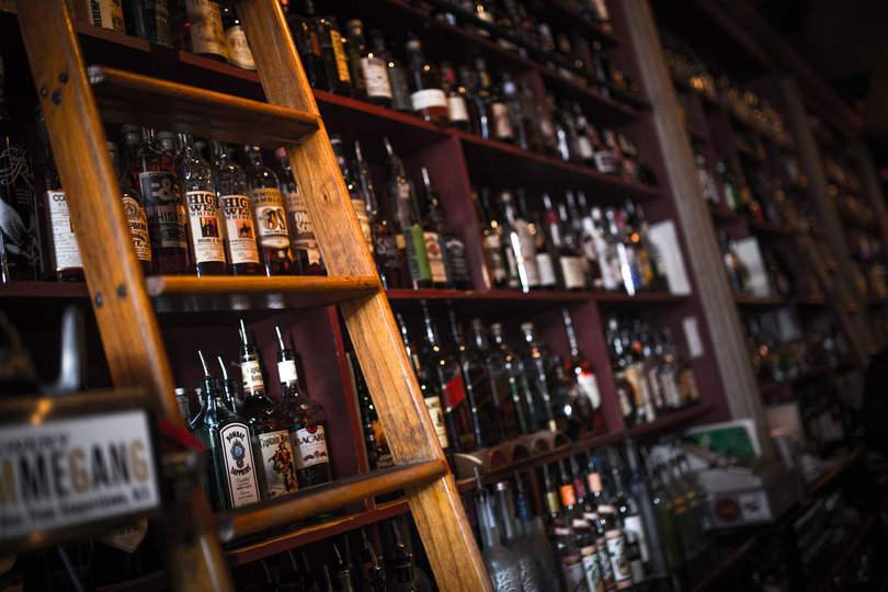 Al’s Wine & Whiskey Lounge is known for its wall of whiskey behind the main bar.