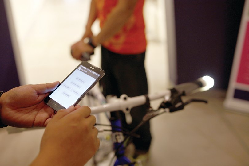 The app is used to control the lights on the bike.