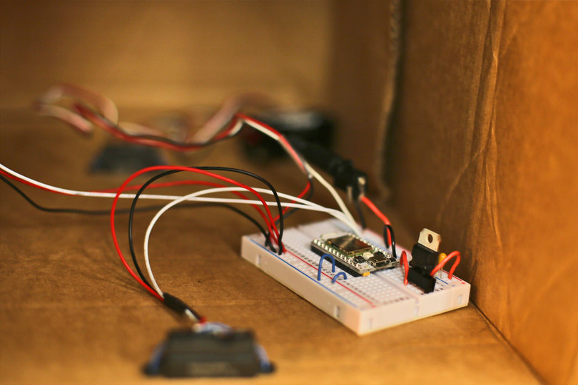 The pictured device, created by Ross Lazerowitz, a seniorsystems and information science major,  is placed in a mailbox and sends email notifications to people when they receive mail or a package. Lazerowitz said the idea for the device stemmed from a personal problem he faces.