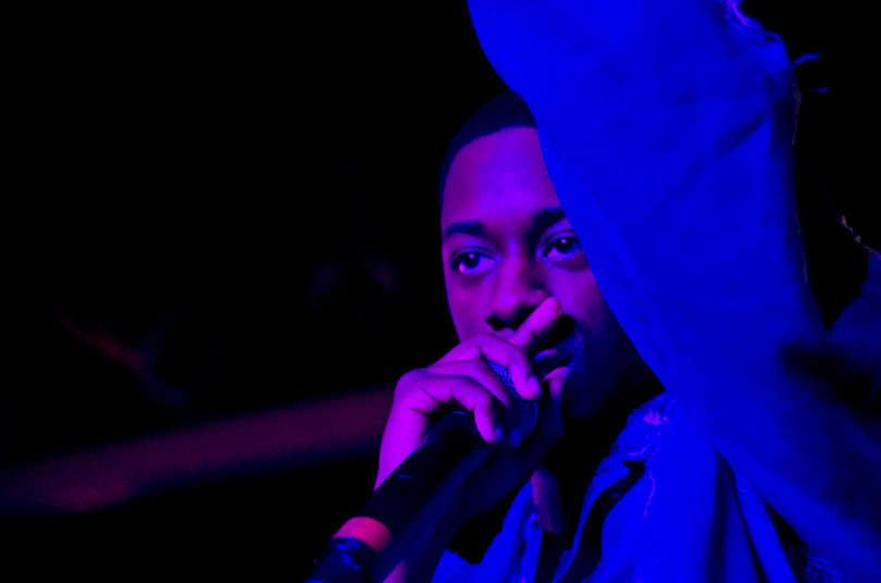 GoldLink interacted with the crowd by stepping off the stage and onto the large speakers. He describes his sound as “futuristic-assbounce.” 