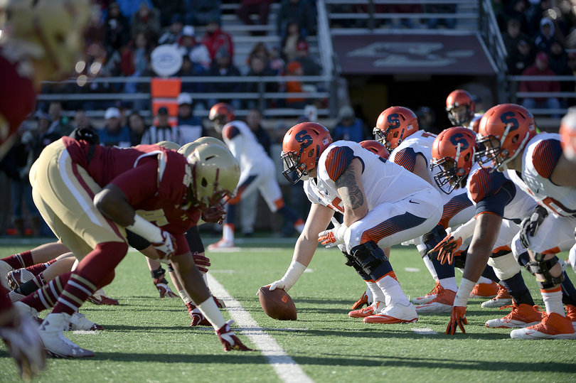 Miller prepares to snap the ball.